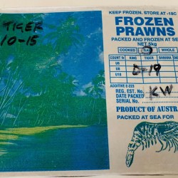Australia Frozen Tiger Prawn Size 10-15 5Kg 