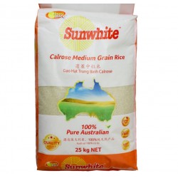 Sunwhite Calrose Medium Grain Rice 25kg