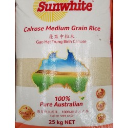 Sunwhite Calrose Medium Grain Rice 25kg